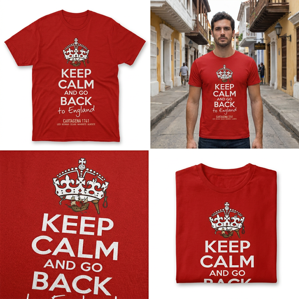 KEEP CALM AND GO BACK – Camiseta de Blas de Lezo | Cartagena de Indias 1741
