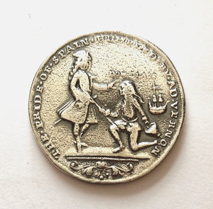 Replica Exacta de la Moneda Original de 1741 en plata de ley 925 Edición Limitada 500 unidades - BlasdeLezo