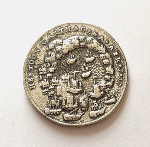 Replica Exacta de la Moneda Original de 1741 en plata de ley 925 Edición Limitada 500 unidades - BlasdeLezo