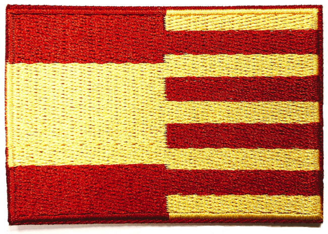 Parche Bordado Termoadhesivo Bandera de Cataluña y España 7 cm - BlasdeLezo